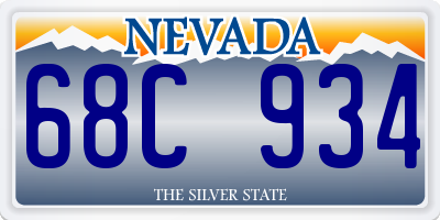 NV license plate 68C934