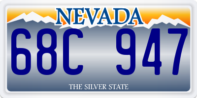 NV license plate 68C947
