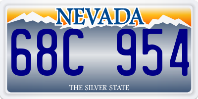 NV license plate 68C954