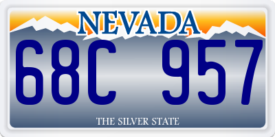 NV license plate 68C957