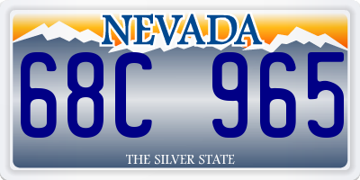 NV license plate 68C965