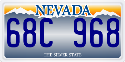 NV license plate 68C968