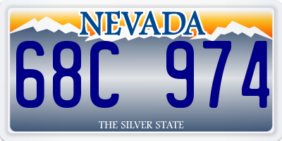 NV license plate 68C974