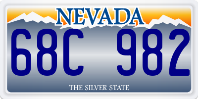NV license plate 68C982