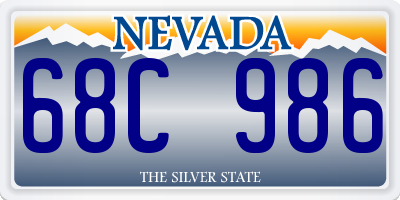 NV license plate 68C986
