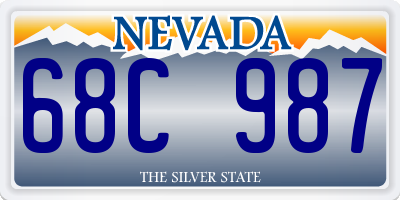NV license plate 68C987