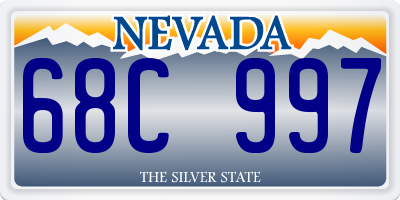NV license plate 68C997