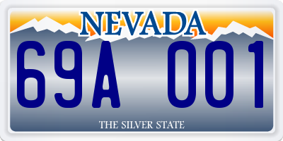 NV license plate 69A001