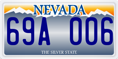 NV license plate 69A006