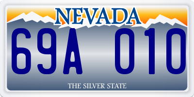 NV license plate 69A010