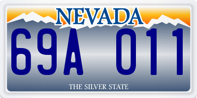 NV license plate 69A011