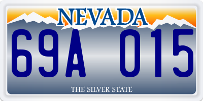 NV license plate 69A015