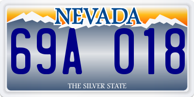 NV license plate 69A018