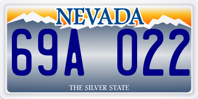 NV license plate 69A022