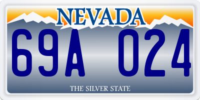 NV license plate 69A024