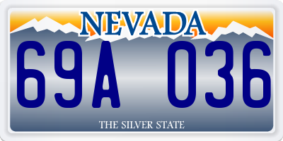 NV license plate 69A036