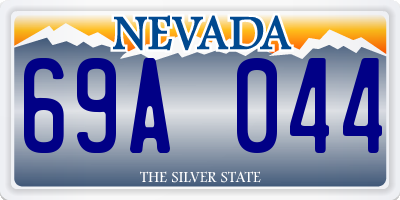 NV license plate 69A044