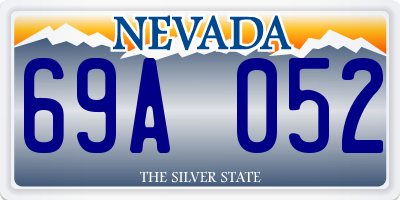 NV license plate 69A052