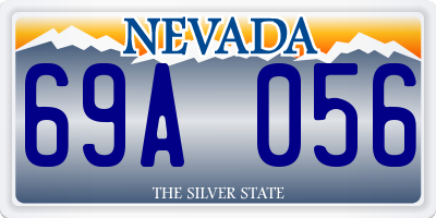 NV license plate 69A056