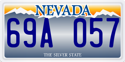 NV license plate 69A057