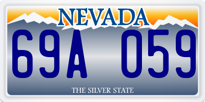 NV license plate 69A059