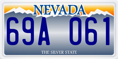 NV license plate 69A061