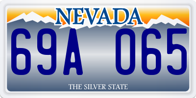 NV license plate 69A065