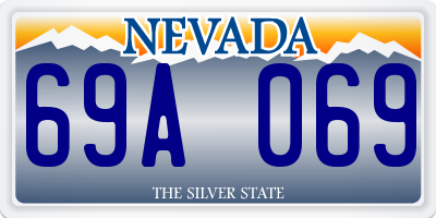NV license plate 69A069