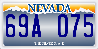 NV license plate 69A075