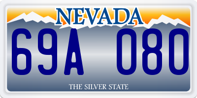 NV license plate 69A080