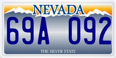 NV license plate 69A092