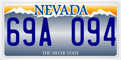 NV license plate 69A094