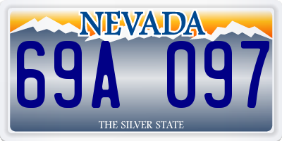 NV license plate 69A097