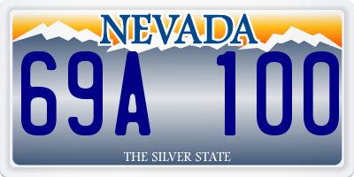 NV license plate 69A100