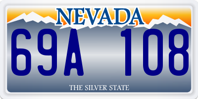 NV license plate 69A108