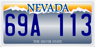 NV license plate 69A113