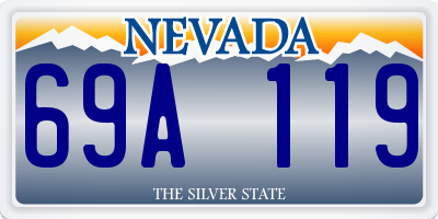 NV license plate 69A119