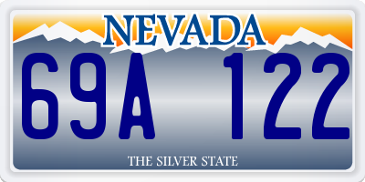 NV license plate 69A122