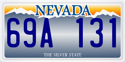 NV license plate 69A131