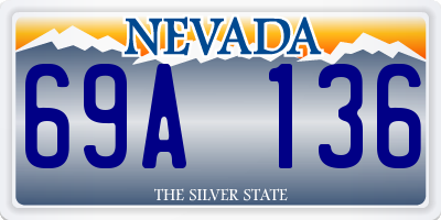 NV license plate 69A136