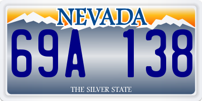 NV license plate 69A138