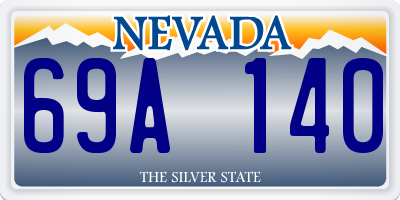 NV license plate 69A140