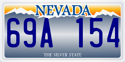 NV license plate 69A154