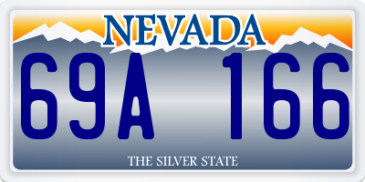 NV license plate 69A166