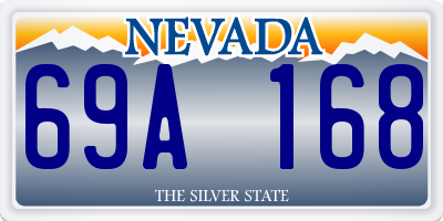 NV license plate 69A168