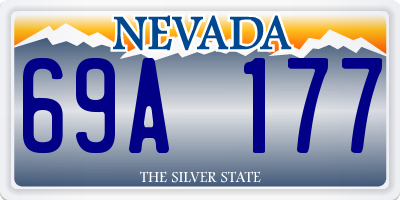 NV license plate 69A177