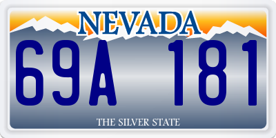 NV license plate 69A181