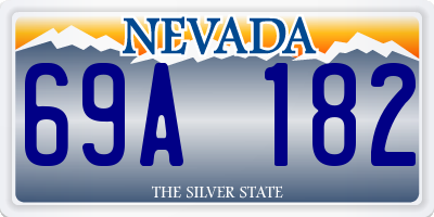 NV license plate 69A182