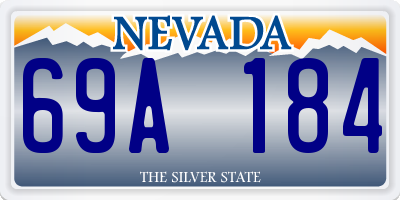 NV license plate 69A184