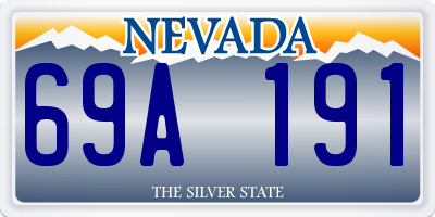 NV license plate 69A191